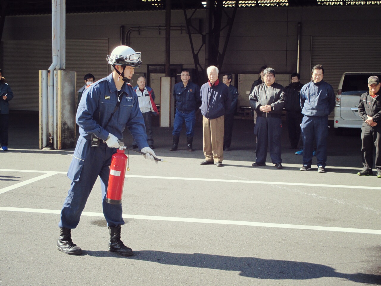 川崎市地方卸売市場南部市場消防訓練
